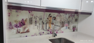 Mutfak dolap aras� cam kaplama