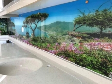 Bah�elievler Mutfak Tezgah Aras� 3D Cam Paneller - Cam Mutfak